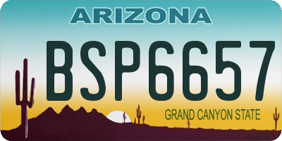 AZ license plate BSP6657