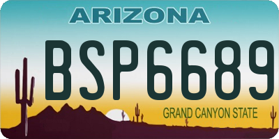 AZ license plate BSP6689