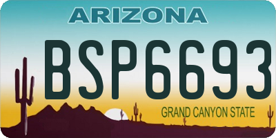 AZ license plate BSP6693