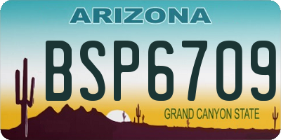 AZ license plate BSP6709