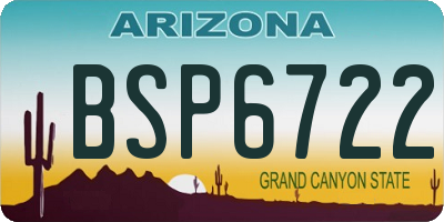 AZ license plate BSP6722