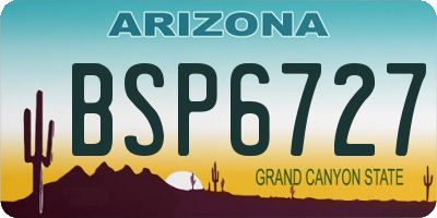 AZ license plate BSP6727