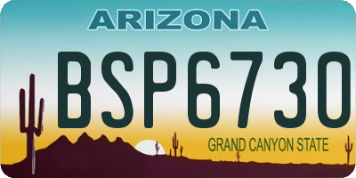 AZ license plate BSP6730