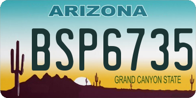 AZ license plate BSP6735