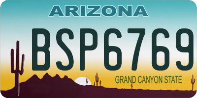 AZ license plate BSP6769