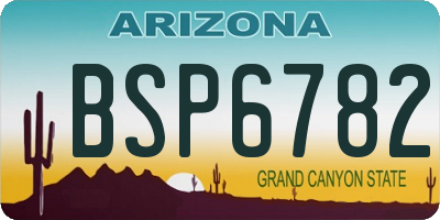 AZ license plate BSP6782