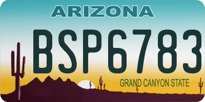 AZ license plate BSP6783