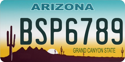AZ license plate BSP6789