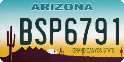 AZ license plate BSP6791