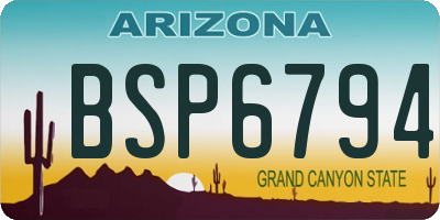 AZ license plate BSP6794