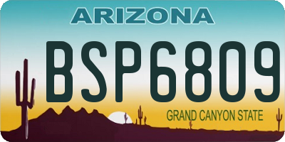 AZ license plate BSP6809