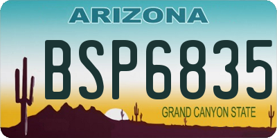 AZ license plate BSP6835