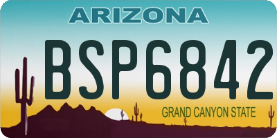 AZ license plate BSP6842