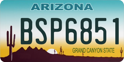 AZ license plate BSP6851