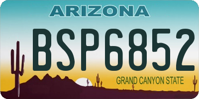AZ license plate BSP6852