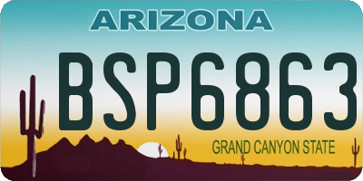 AZ license plate BSP6863