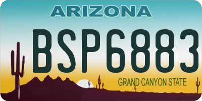 AZ license plate BSP6883