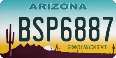 AZ license plate BSP6887