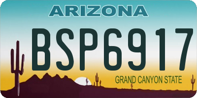 AZ license plate BSP6917