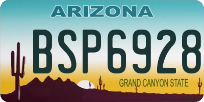 AZ license plate BSP6928