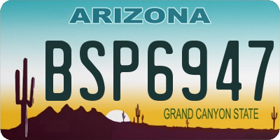 AZ license plate BSP6947