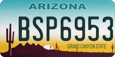 AZ license plate BSP6953