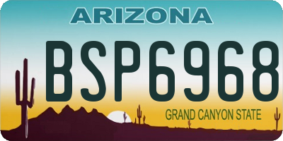 AZ license plate BSP6968
