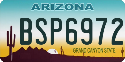AZ license plate BSP6972