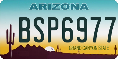 AZ license plate BSP6977