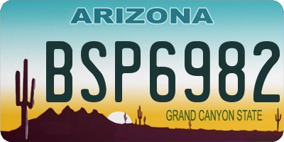 AZ license plate BSP6982