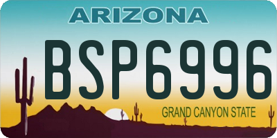 AZ license plate BSP6996