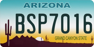 AZ license plate BSP7016