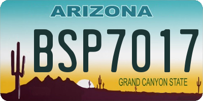 AZ license plate BSP7017