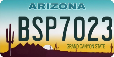 AZ license plate BSP7023