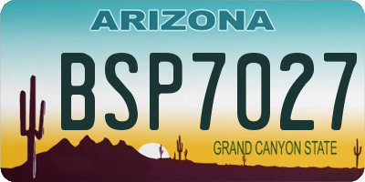 AZ license plate BSP7027