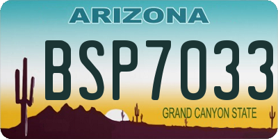 AZ license plate BSP7033
