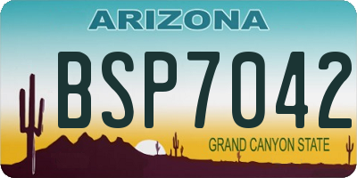 AZ license plate BSP7042