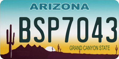 AZ license plate BSP7043