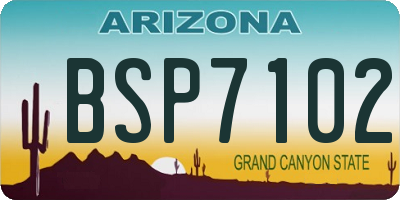 AZ license plate BSP7102