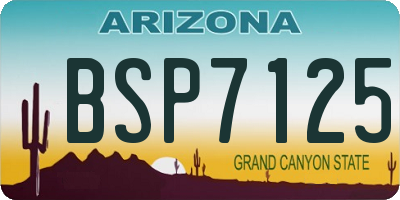 AZ license plate BSP7125