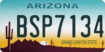 AZ license plate BSP7134