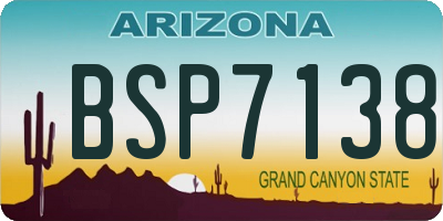 AZ license plate BSP7138
