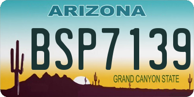 AZ license plate BSP7139