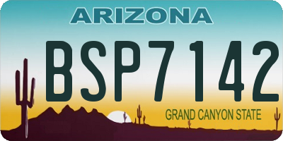 AZ license plate BSP7142
