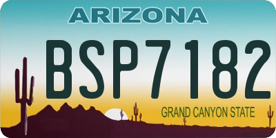 AZ license plate BSP7182