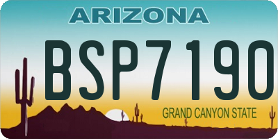 AZ license plate BSP7190