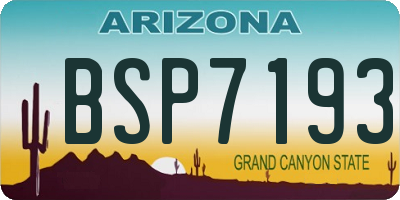 AZ license plate BSP7193