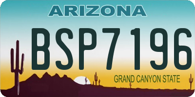 AZ license plate BSP7196