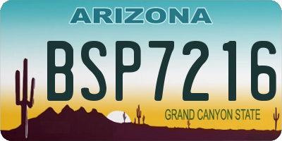AZ license plate BSP7216