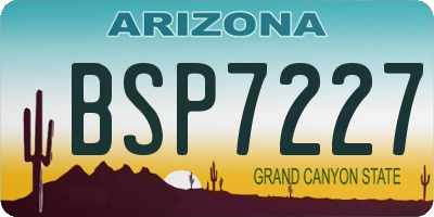 AZ license plate BSP7227